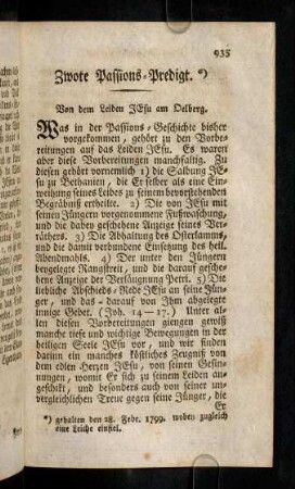 935-946, Zwote Passions-Predigt