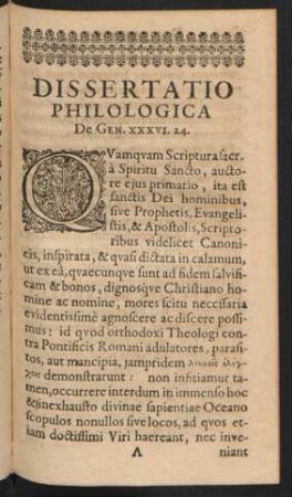 Dissertatio Philologica De Gen. XXXVI. 24.