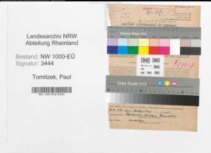 Entnazifizierung Paul Tomitzek, geb. 13.01.1906 (Reichsbahnsekretaer)