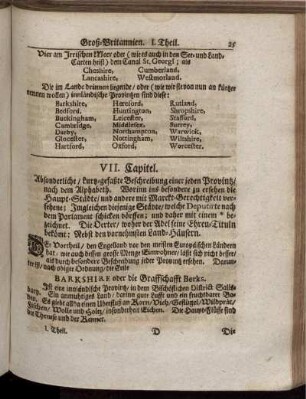 VII. Capitel. Absonderliche / kurz-gefaßte Beschreibung einer jeden Provintz / nach dem Alphabeth.