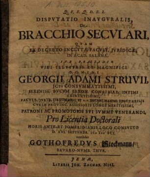 Dispvtatio Inavgvralis, De Bracchio Secvlari