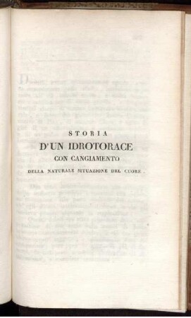 Storia d' un Idrotorace con cangiamento della situazione naturale del cuore