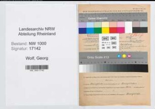 Entnazifizierung Georg Wolf, geb. 29.09.1892 (Oberinspektor)