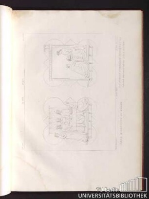 Tav. XVII, Tav. XVIII. Cena e convito di krode. La figlia d'erodiade presenta la testa del battista alla madre.