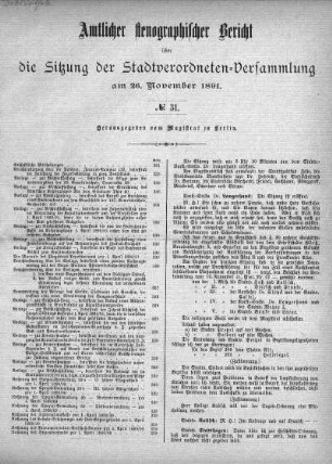 No. 31, 26. November 1891