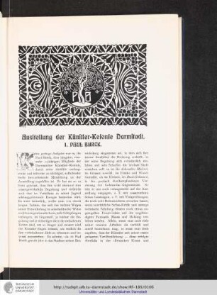 Paul Burck: Ausstellung der Künstler-Kolonie Darmstadt
