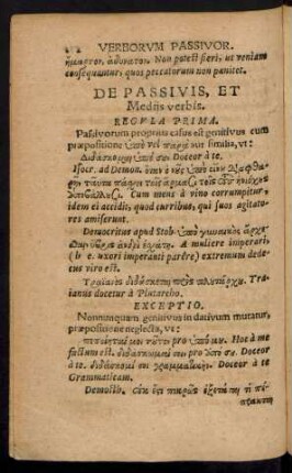 De Passivis, Et Mediis verbis.