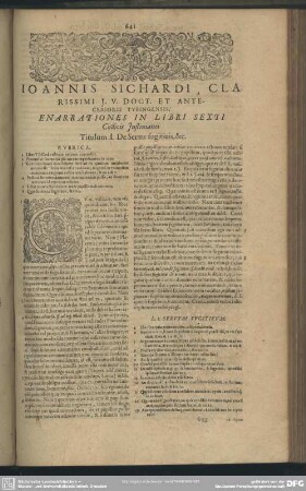 Enarrationes In Libri Sexti Codicis Iustinianei