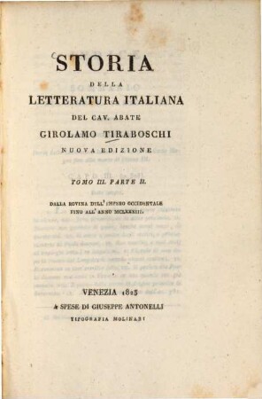 Storia della letteratura italiana, 6. Dalla Rovina dell'impero occidentale fino all'anno MCLXXXIII