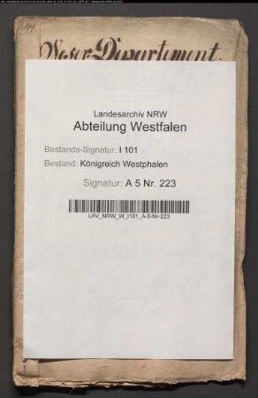 Anleihekonsense für die Eigenbehörigen der aufgehobenen Abtei Herford