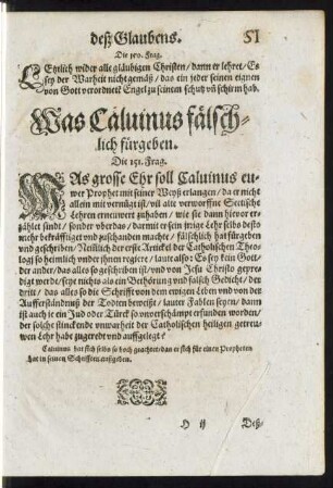Was Calvinus fälschlich fürgeben.