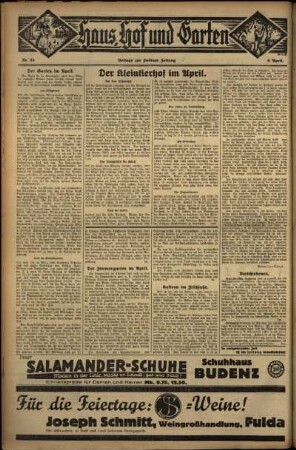 Vierte Ausgabe vom Sonntag, den 09. April 1933.