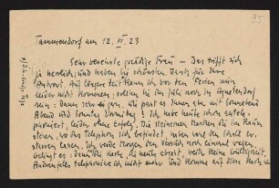 Brief von Arnulf Ansorge an Margarete Hauptmann