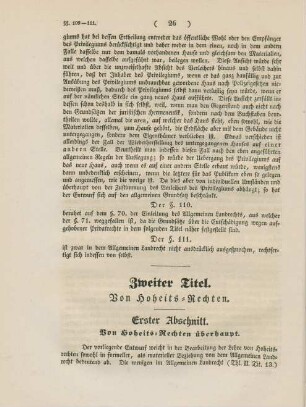 Zweiter Titel. Von Hoheits-Rechten.