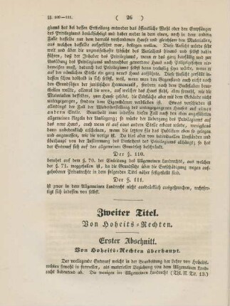 Zweiter Titel. Von Hoheits-Rechten.