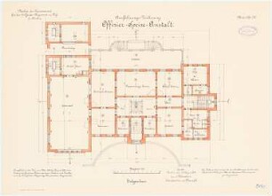 Kaserne des 4. Garderegiments zu Fuß, Berlin-Moabit: Offizier-Speiseanstalt: Grundriss Erdgeschoss 1:100
