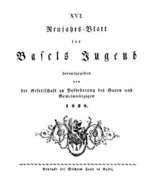 16: Neujahrsblatt für Basels Jugend - 16.1838