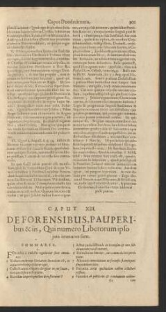 Caput XIII. De Forensibus, Pauperibus & iis, Qui numero Liberorum ipso iure immunes sunt.