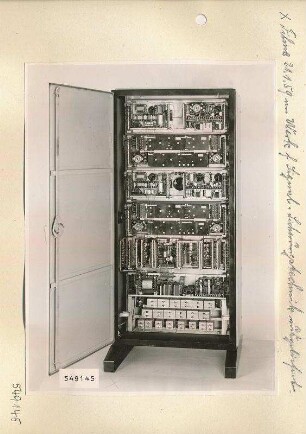 Einlagerungstelegrafie, Rückseite geöffnet, Foto 1954
