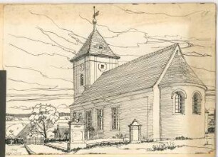 Dorfkirche, Neindorf Monatskonkurrenz Oktober 1909: Perspektivische Ansicht