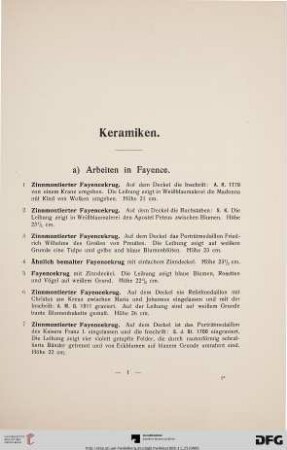 Keramiken (Nr. 1-79)