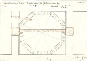 Fischer, Theodor; Worms; Cornelianum - Umänderung der Galeriebrüstung (Detail m. Schnitt)