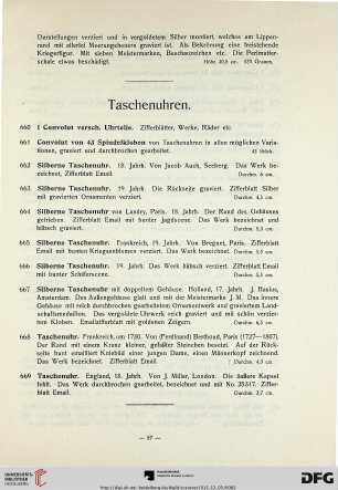 Taschenuhren, Münzen, Waffen (Nr. 660-840)