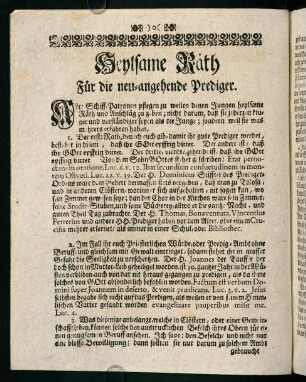 l4v-n4r, Heylsame Rath. Für die neu-angehende Prediger