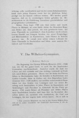 V. Das Wilhelms-Gymnasium