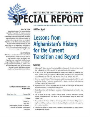 Lessons from Afghanistan's history for the current transition and beyond