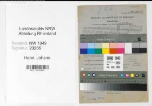 Entnazifizierung Johann Hahn , geb. 23.12.1898 (Rendant)