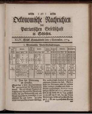 XLIV. Stück. Sonnabends den 5 November. 1774.