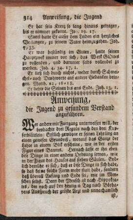 Anweisung, die Jugend zu gesundem Verstand anzuführen.