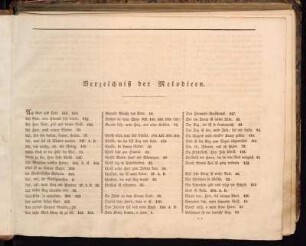 Verzeichnis der Melodien