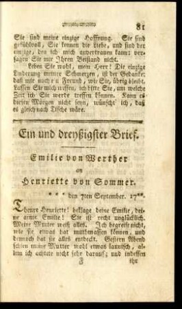 Ein und dreyßigster Brief. - Sechszigster Brief.