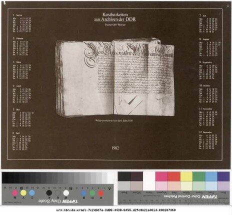 Originaltitel: Kostbarkeiten aus Archiven der DDR