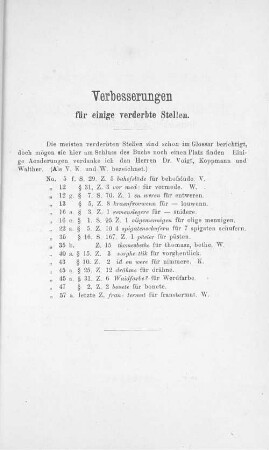 Verbesserungen für einige verderbte Stellen.