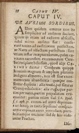 Caput IV. De Aurium Sordibus.