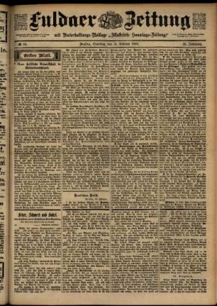 Erste Ausgabe vom Samstag, den 11. Februar 1899.