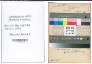 Entnazifizierung Heinrich Baeumer , geb. 31.03.1901 (Lehrer)