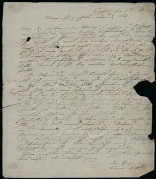 Brief von Louis Spohr an John Taylor