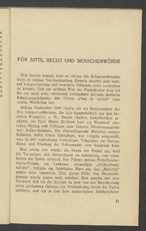 Für Sitte, Recht Und Menschenwürde