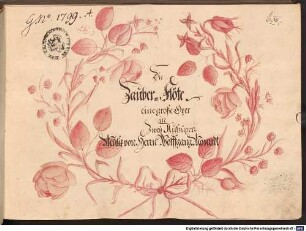 Die Zauberflöte, KV 620 - BSB Mus.ms. 20894 : [title, colored:] Die // Zauber-Flöte. // eine große Oper // in // Zwey Aufzügen. // Musik von Herrn Wolffgang Mozardt // [spine title, golden letters:] Die // Zauber Flöte // von // W. Mozart