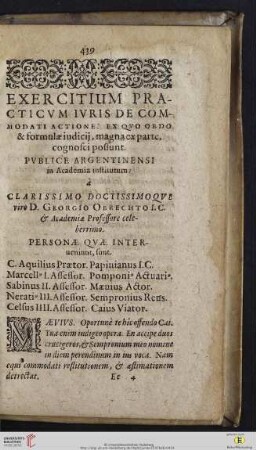 Exercitium practicvm ivris de commodati actione: Ex qvo ordo & formulæ iudicij, magna ex parte, cognosci possunt