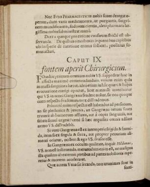 Caput IX fontem aperit Chirurgicum.
