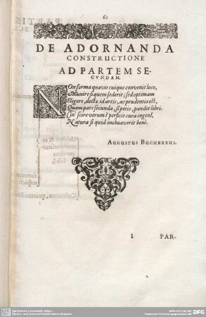 DE ADORNANDA CONSTRUCTIONE AD PARTEM SECUNDAM.
