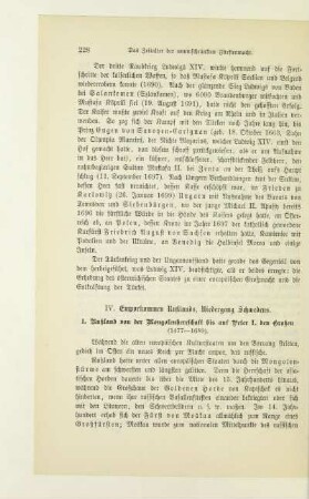 IV. Emporkommen Rußlands. Niedergang Schwedens