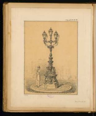 Straßenkandelaber Monatskonkurrenz Dezember 1879: Perspektivische Ansicht