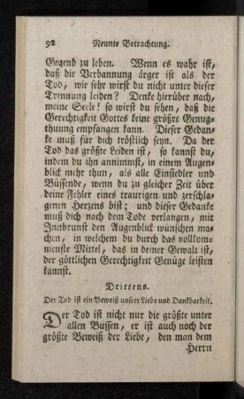 Drittens. Der Tod ist ein Verweiß unsrer Liebe und Dankbarkeit.
