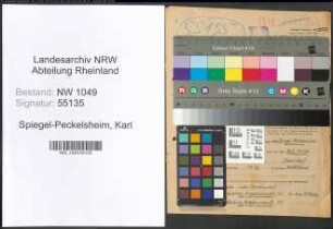 Entnazifizierung Karl Von Spiegel-Peckelsheim , geb. 28.08.1902 (Kaufmaennischer Angestellter)